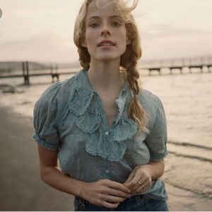 Doen Poppy Top in Powder Blue